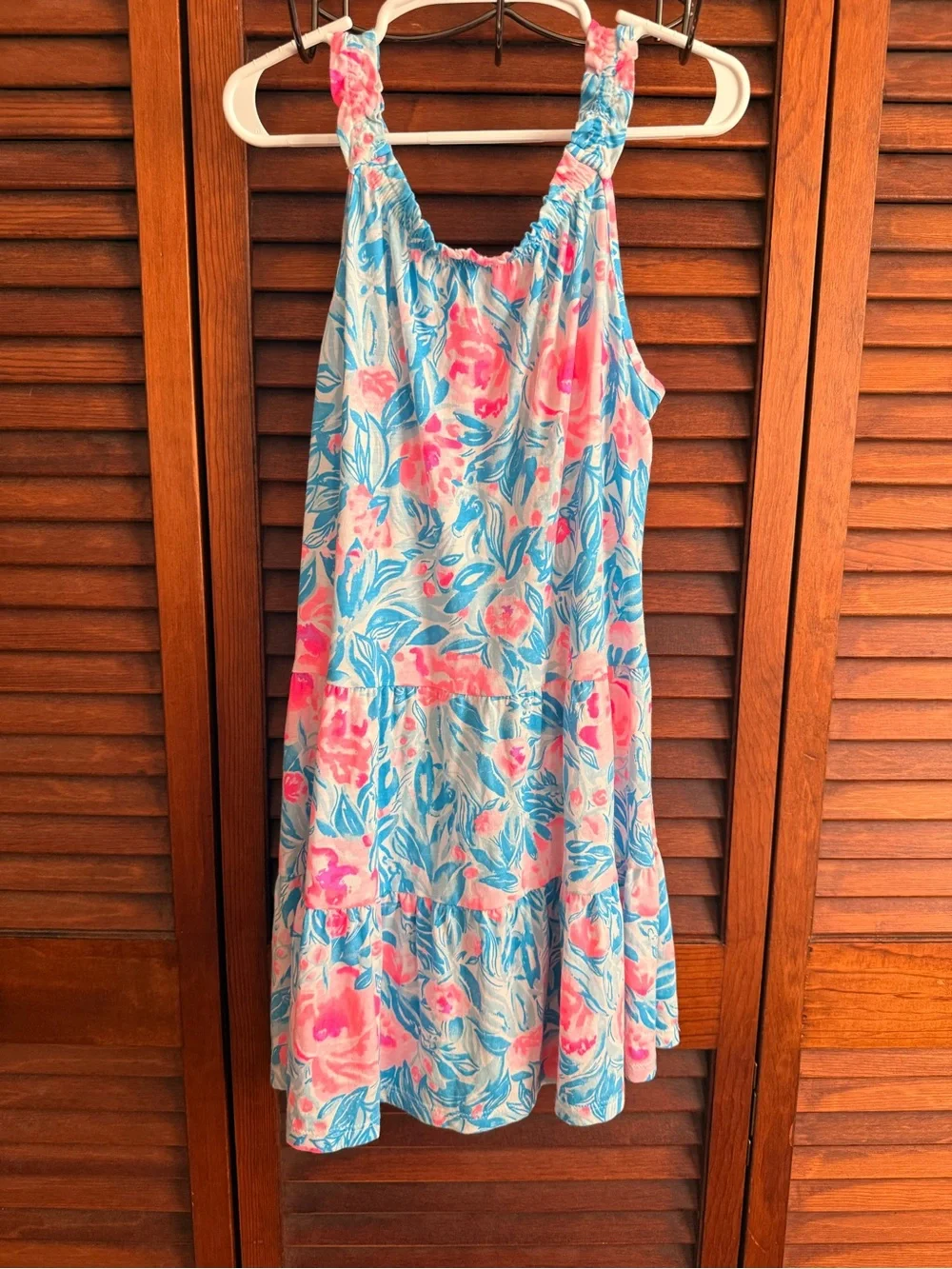 Lilly Pulitzer Girls Floral Tank Dress in Pink & Blue